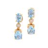Plated 18KT Yellow Gold 2.80ctw Blue Topaz and Diamond Earrings