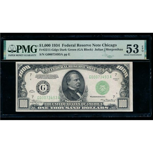 1934 $1000 Chicago FRN PMG 53EPQ