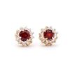 Plated 18KT Yellow Gold 0.65cts Garnet and Diamond Earrings