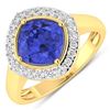 Image 1 : 14KT Yellow Gold 1.99ctw Tanzanite and Diamond Ring