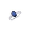 14KT White Gold 2.05ct Blue Sapphire and Diamond Ring