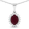 14KT White Gold 1.5ctw Ruby and Diamond Pendant