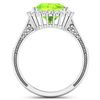 Image 4 : 14KT White Gold 2.6ctw Peridot and Diamond Ring