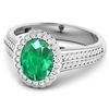 Image 2 : 14KT White Gold 1.53ct Zambian Emerald and Diamond Ring