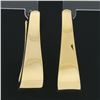 Image 2 : Milor Italy 14K Yellow Gold Unique Long Puffed Hallowed Polished Hoop Earrings