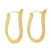 Image 4 : Milor Italy 14K Yellow Gold Unique Long Puffed Hallowed Polished Hoop Earrings