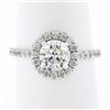 Image 2 : Platinum 1.65 ctw E Flawless GIA Round Diamond LOW PROFILE Halo Engagement Ring