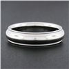 Image 2 : Unisex 18k White Gold 5mm Polished Domed w/ Milgrain Sides Wedding Band Ring