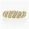 Image 4 : 10k Yellow Gold 0.84 ctw Fancy Light Champagne Round Diamond Scalloped Band Ring