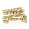 Image 5 : Estate 18k TT Gold 0.20 ctw Diamond Flexible Coiled Stack Look Wide Band Ring