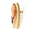 Image 4 : Vintage 14k Gold Carved Shell Cameo w/ Necklace & Twisted Wire Frame Pin Brooch