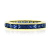 Image 6 : Vintage 18k Gold 3 ctw GIA French Square Cut Sapphire Channel Eternity Band Ring
