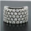 Image 2 : Wide 18K White Gold 2.72 ctw Diamond Flexible Milgrain Honeycomb Cluster Band Ri