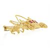 Image 6 : Vintage Italian 18K Yellow Gold Ruby Long Detailed Horse & Carriage Brooch Pin