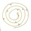 Image 2 : NEW 14K Gold 1.14 ctw Bezel Station Princess Diamond by the Yard Chain Necklace