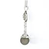 Image 5 : 18k White Gold 1.84 ctw Diamond Flower Cluster Tahitian Pearl Drop Dangle Pendan