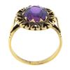 Image 8 : Antique Victorian 14K Gold Oval Amethyst Solitaire w/ Heart Open Work Halo Ring