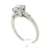 Image 9 : Vintage Platinum 1.14 ctw GIA Round Diamond w/ Baguette Accent Engagement Ring
