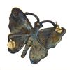 Image 4 : Vintage 14K Yellow Gold Colorful Petite Butterfly Brooch Pin w Florentine Finish