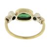 Image 6 : 18K Yellow Gold Elongated Oval Green Tourmaline Solitaire & Diamond Band Ring