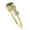 Image 7 : 18K Yellow Gold Elongated Oval Green Tourmaline Solitaire & Diamond Band Ring