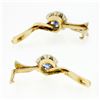 Image 6 : Vintage 14k Two Tone Gold 1.12 ctw Round Sapphire & Diamond Flower Drop Earrings