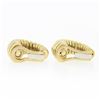 Image 3 : FRED 14K Yellow Gold Graduated Grooved Polished Hoop Huggie Clip On Earrings