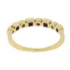 Image 6 : Estate 14k Yellow Gold Diamond & Synthetic Ruby Milgrain Bezel Stack Band Ring