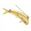 Image 4 : Vintage Craig Drake 18K Gold Emerald Textured Diving Mahi Dolphinfish Brooch Pin