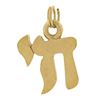 Image 1 : Vintage 14K Yellow Gold Florentine Texture Finish Hebrew Chai Life Charm Pendant