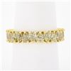 Image 2 : 18K Gold Alternating Pear Fancy Yellow Diamond Eternity Wedding Stack Band Ring