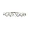Image 4 : NEW Platinum 1.12 ctw Round Shared Prong Diamond Low Profile Wedding Band Ring