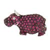 Image 1 : Estate 18k Gold Vivid Red Ruby & Diamond Hippo Hippopotamus Brooch Pin Pendan