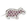 Image 4 : Estate 18k Gold Vivid Red Ruby & Diamond Hippo Hippopotamus Brooch Pin Pendan