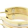 Image 6 : Classic Solid 18K Tri Color Gold 26.1mm Polished Grooved Oval Hoop Drop Earrings
