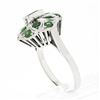 Image 6 : Vintage 14k White Gold 1.0 ctw Bezel Green Emerald Platter Cluster Cocktail Ring