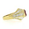 Image 4 : 18K Yellow Gold 3.85 ctw GIA Burma No Heat Ruby Baguette Cut Diamond Cocktail Ri