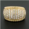 Image 2 : 14k Yellow Gold 2 ctw Prong Set Round Brilliant Diamond Wide Dome Cigar Band Rin