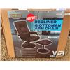 Image 1 : (UN-USED) RECLINER & OTTOMAN ARM CHAIR