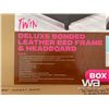 Image 2 : (UN-USED) TWIN DELUXE BONDED LEATHER BED FRAME