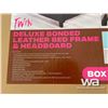 Image 2 : (UN-USED) TWIN DELUXE BONDED LEATHER BED FRAME