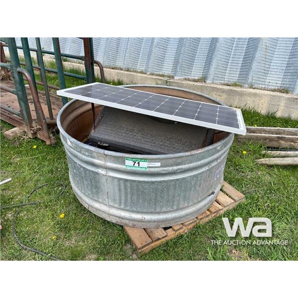 SOLAR WATERER & PANEL, STOCK TROUGH
