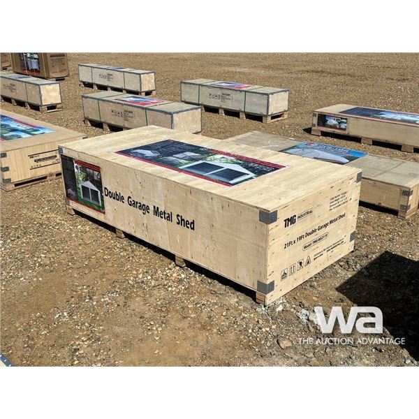 (UNUSED) TMG 21 X 19 FT. DOUBLE GARAGE METAL SHED