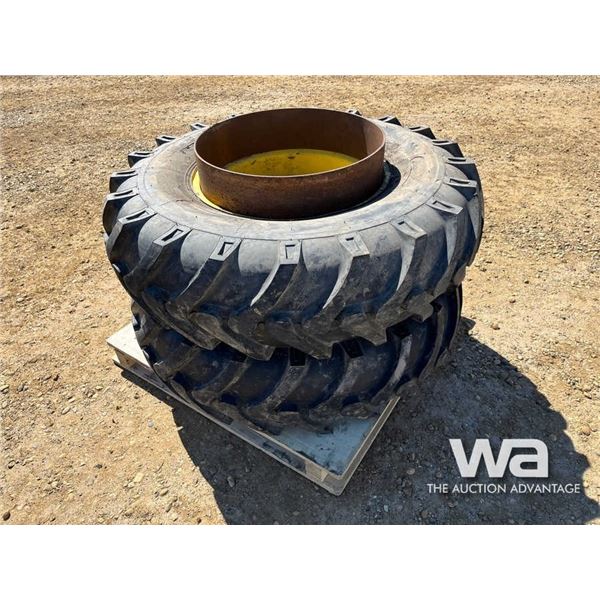 (2) ROAD GUIDE 14.9-24 TRACTOR TIRES & RIMS