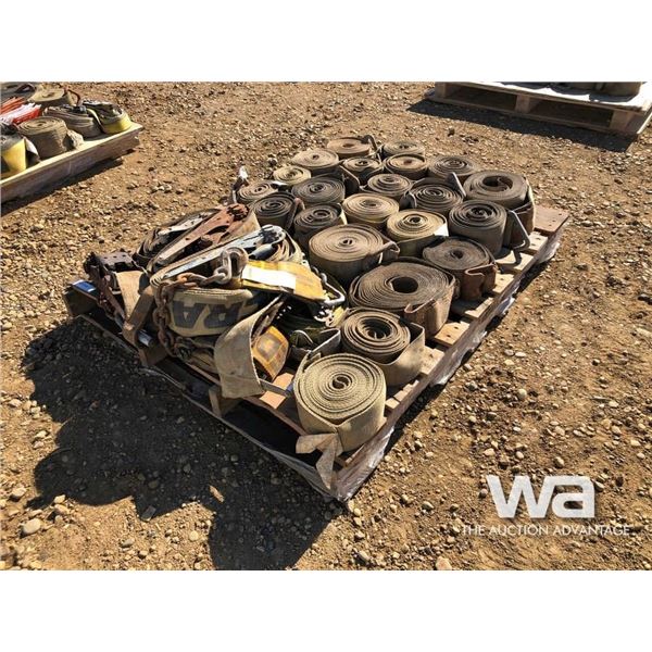 PALLET OF TIE DOWN STRAPS & RATCHETS