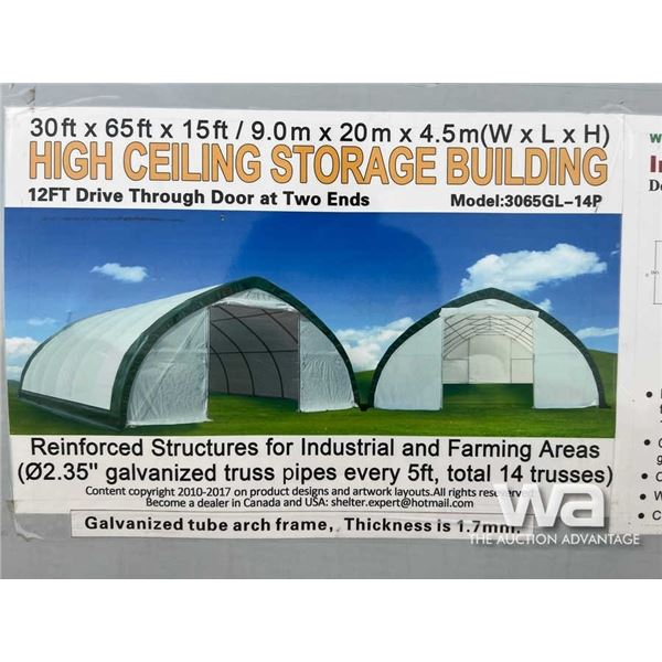 30 X 65 X 15 FT. PEAK STORAGE BUILDING