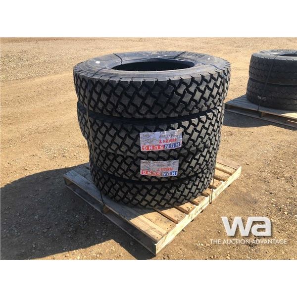 (4) HUMSUNG HS217 11R24.5 TRUCK DRIVE TIRES