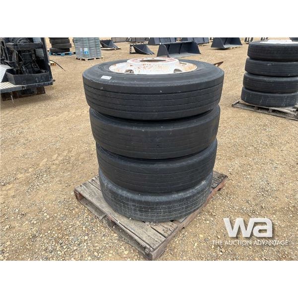 (4) 285/75R24.5 TIRES & RIMS