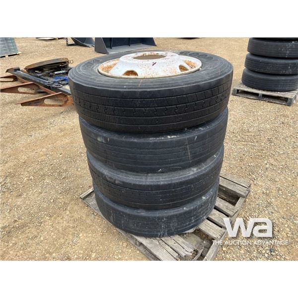 (4) 285/75R24.5 TIRES & RIMS
