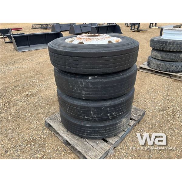 (4) 285/75R24.5 TIRES & RIMS